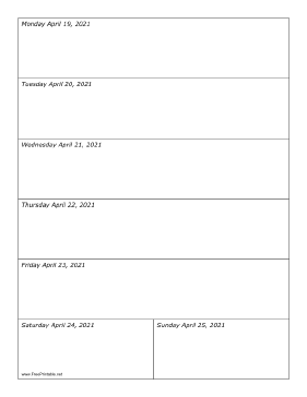 04/19/2021 Weekly Calendar-portrait Calendar