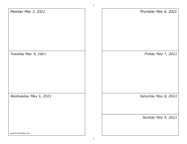 05/03/2021 Weekly Calendar-landscape Calendar