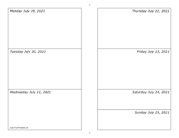 07/19/2021 Weekly Calendar-landscape Calendar