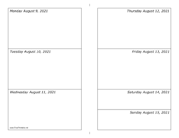 08/09/2021 Weekly Calendar-landscape Calendar