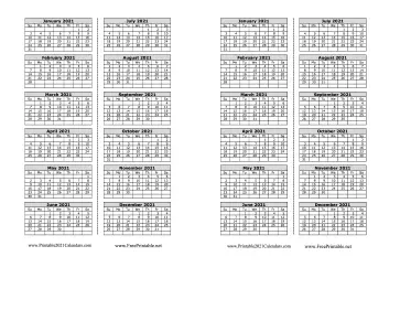 2021 Calendar Bookmark Calendar