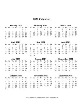 2021 Calendar One Page Large Vertical Calendar