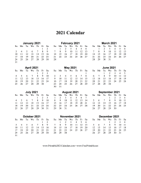 2021 Calendar One Page Vertical Calendar
