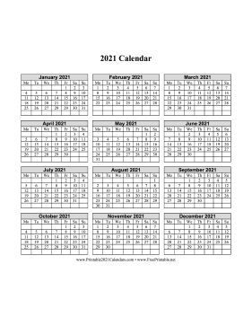 2021 Calendar One Page Vertical Monday Start Calendar