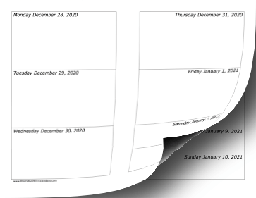 2021 Weekly Calendar-landscape Calendar