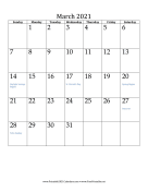 March 2021 Calendar (vertical) calendar