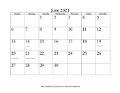 June 2021 Calendar calendar