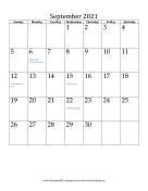 September 2021 Calendar (vertical) calendar