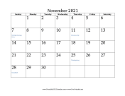 November 2021 Calendar calendar