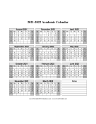 2021-2022 Academic Calendar calendar
