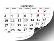 2021 Large Bold calendar
