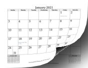 2021 Calendar Mini-Month calendar