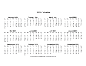 2021 Calendar One Page Large Horizontal calendar