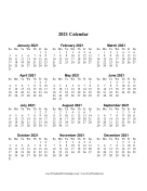 2021 Calendar One Page Large Vertical calendar