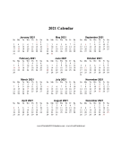 2021 (vertical descending holidays in red)