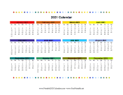 2021 Colorful Calendar calendar